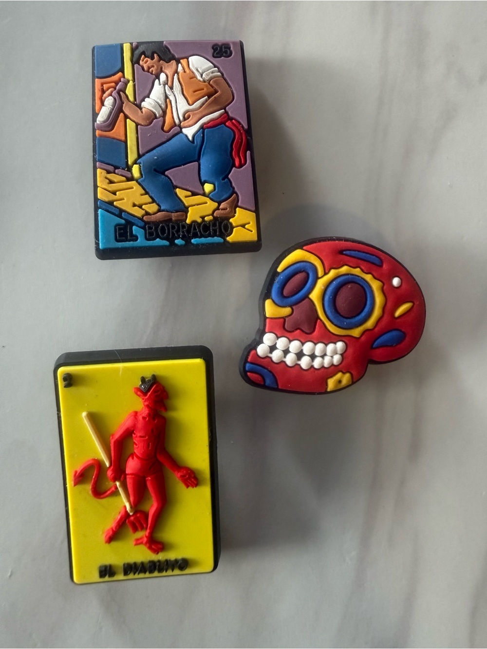 Croc Charms, Set of 3 Mexican Lotería Charms